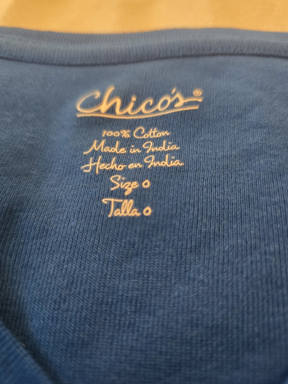 Chico's Blue Cotton Crewneck Tee